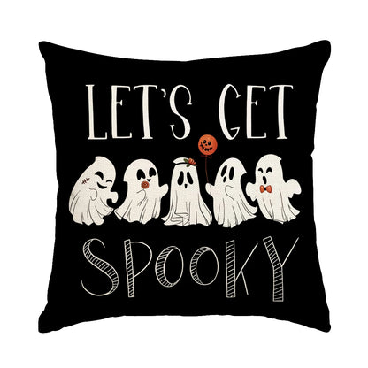 1pc/4pcs Halloween decoration pillow cover, trick or treat cushion cover, ghost, pumpkin head, bat decoration sofa cushion cover
