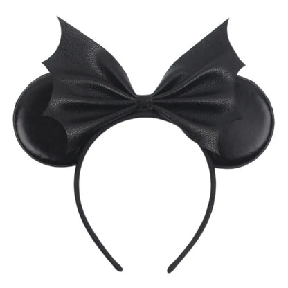 Disney Witch Bat Skeleton Ear Headband For Adults Kids Cosplay Halloween Hairband Women Girls Ghost Bows Party Hair Accessories