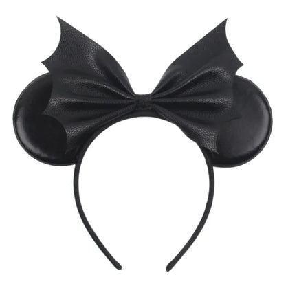 Disney Witch Bat Skeleton Ear Headband For Adults Kids Cosplay Halloween Hairband Women Girls Ghost Bows Party Hair Accessories