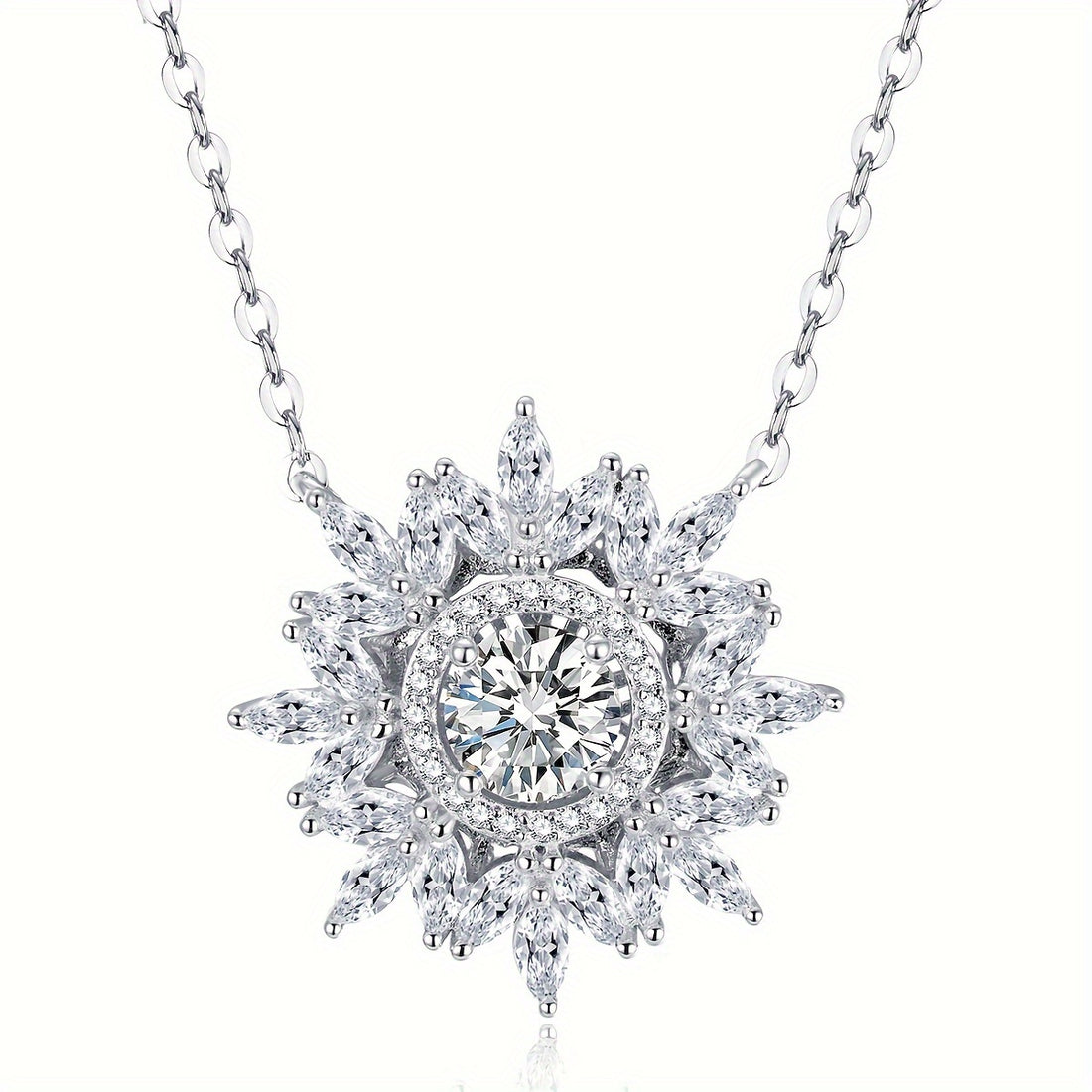 1ct Moissanite Snowflake Necklace