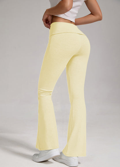 Womens Low Waist Flared Wide Leg Yoga Pants