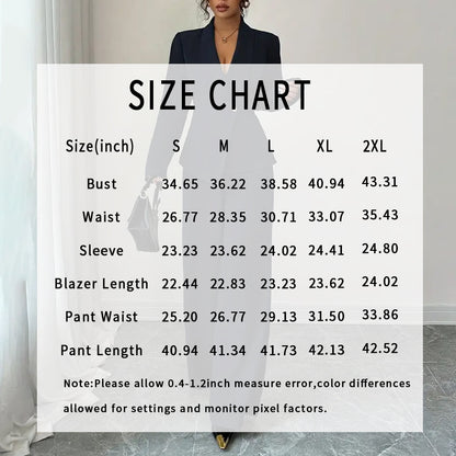 Womens Two Piece Pants Blazer Set