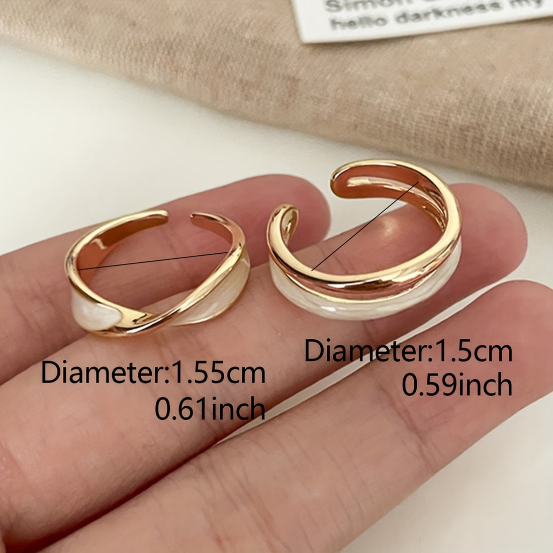 2-Piece Elegant Vintage Style Stacking Ring