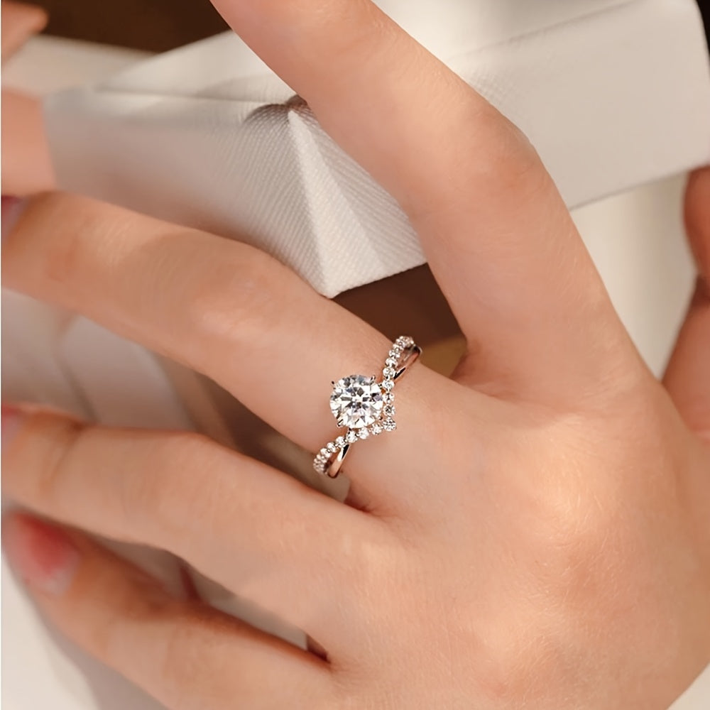 Classic Couple Ring 2-Piece Luxurious Cubic Zirconia Bridal Set