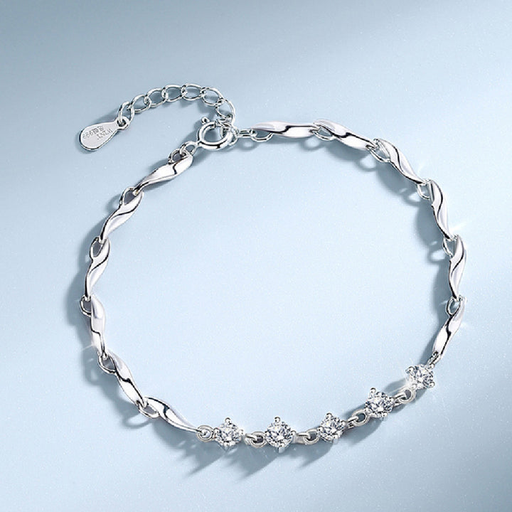 999 Sterling Silver Bracelet For Women's Light Luxury