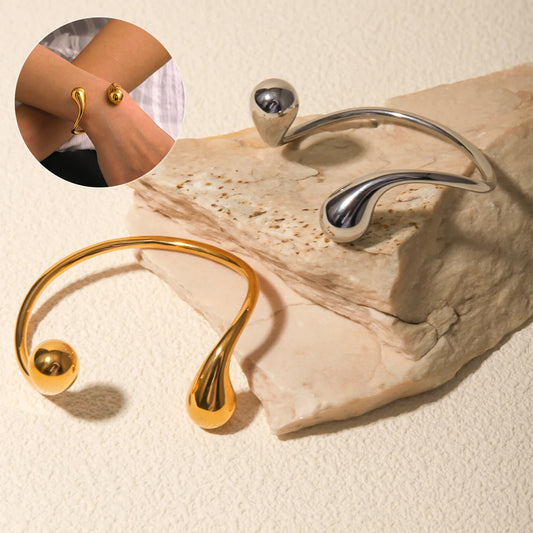 Metallic Irregular Water Drop Twist Adjustable Bangles For Women
