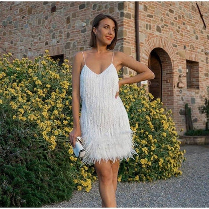 Women V Neck Spaghetti Strap Stitching Dresses