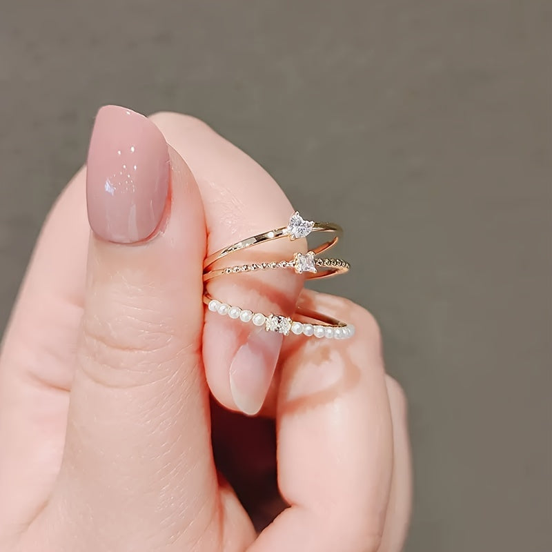 3pcs Elegant Stacking Rings