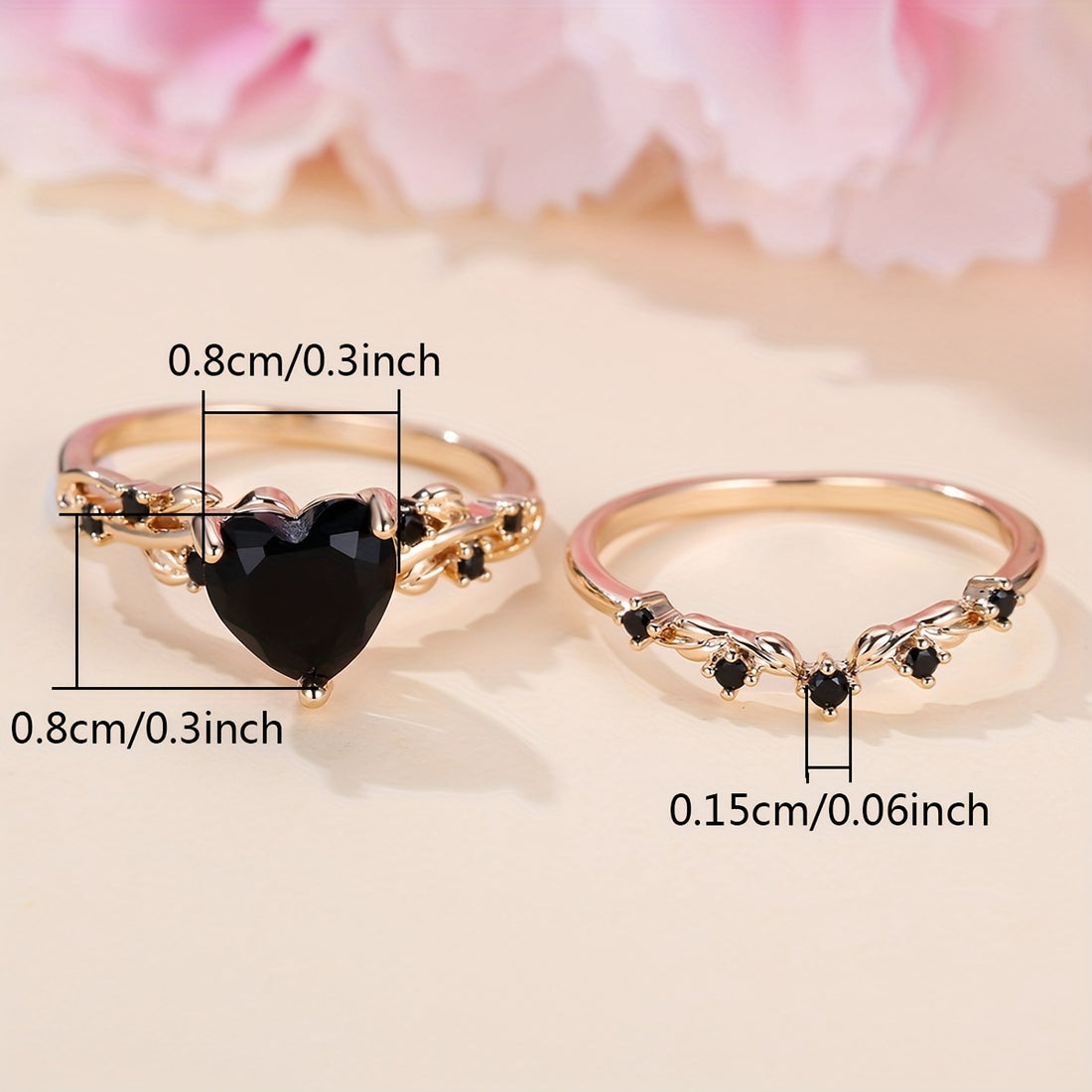 2pcs Elegant Stacking Rings