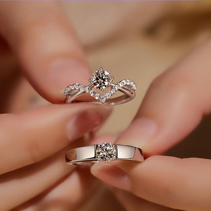 A two-piece luxurious cubic zirconia bridal set 