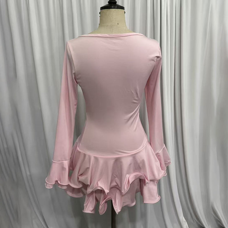 Womens Irregular V Neck Bodycon Mini Dress