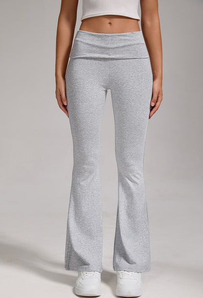 Womens Low Waist Flared Wide Leg Yoga Pants