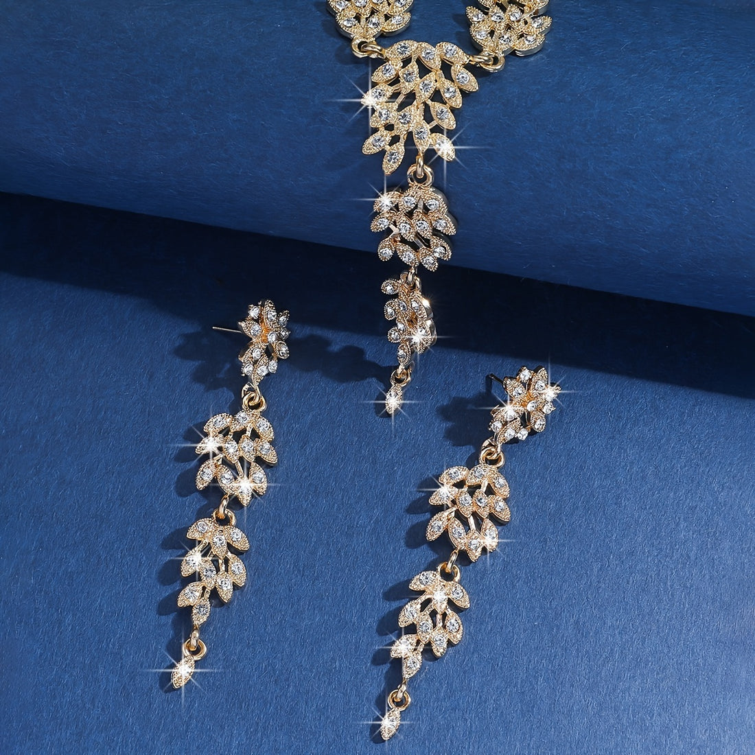 Golden Wheat Tassel Necklace Set