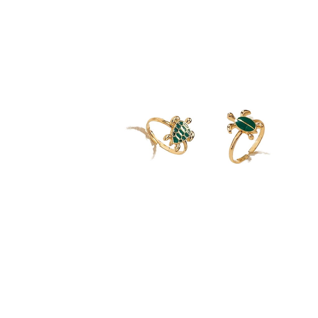 2pcs Turtle-Shaped Stacking Rings