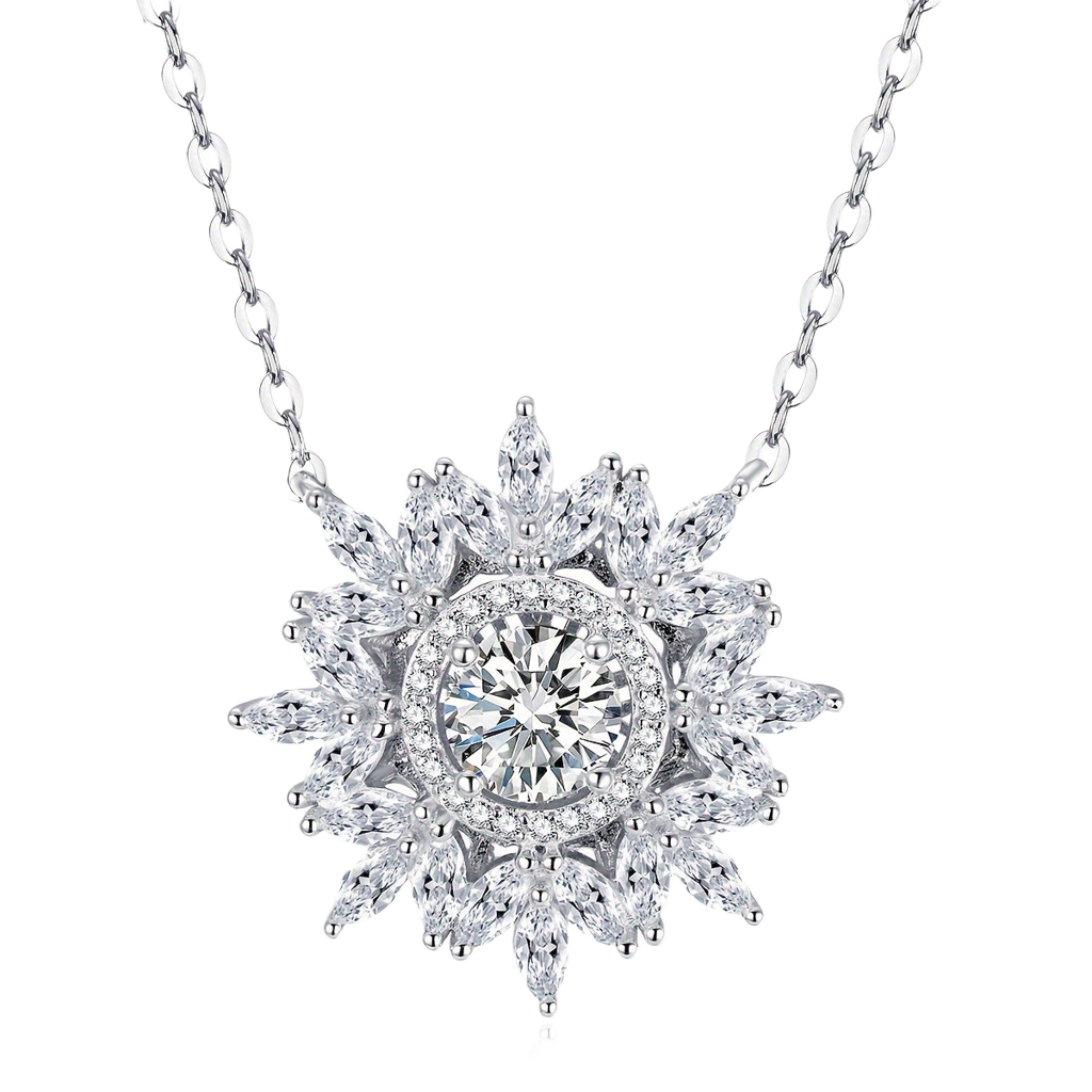 1ct Moissanite Snowflake Necklace