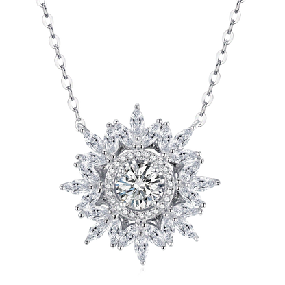 1ct Moissanite Snowflake Necklace