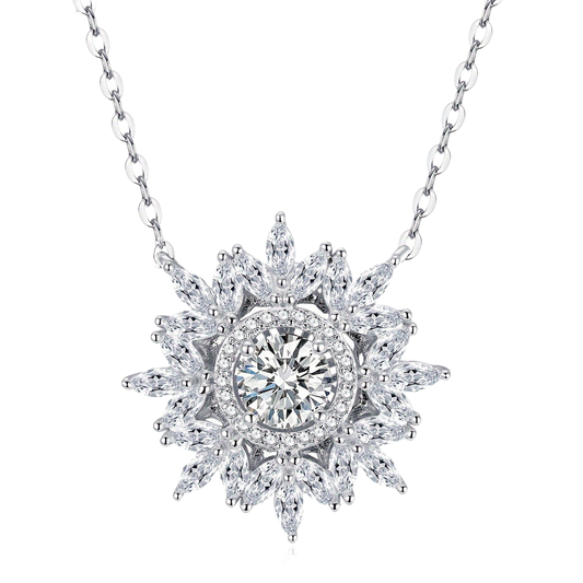 1ct Moissanite Snowflake Necklace