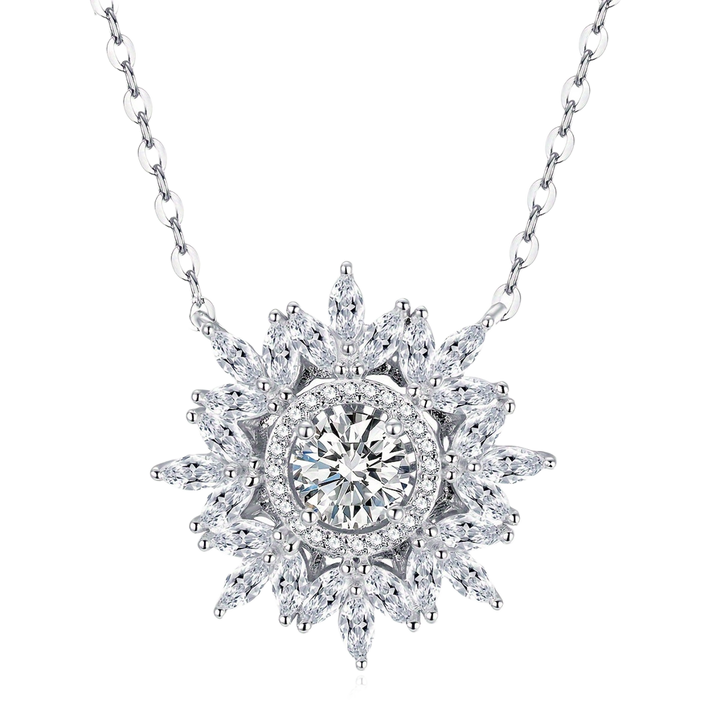 1ct Moissanite Snowflake Necklace