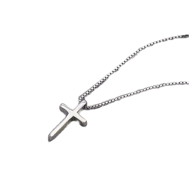 Sterling Silver Minimalist Cross Pendant Necklace