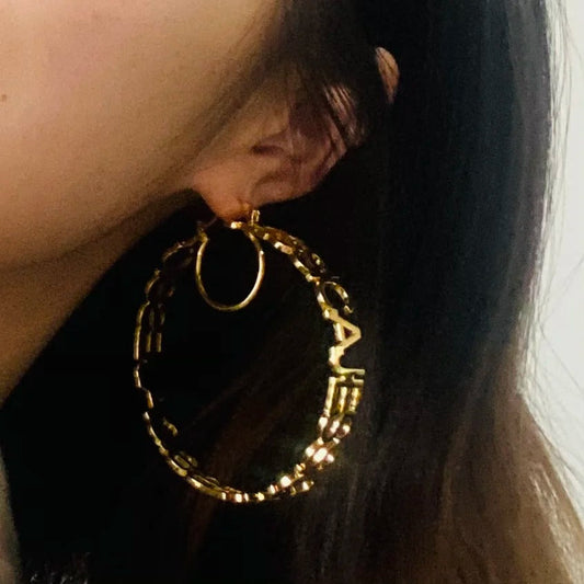 Custom Hoop Earrings With Name Earrings For Women